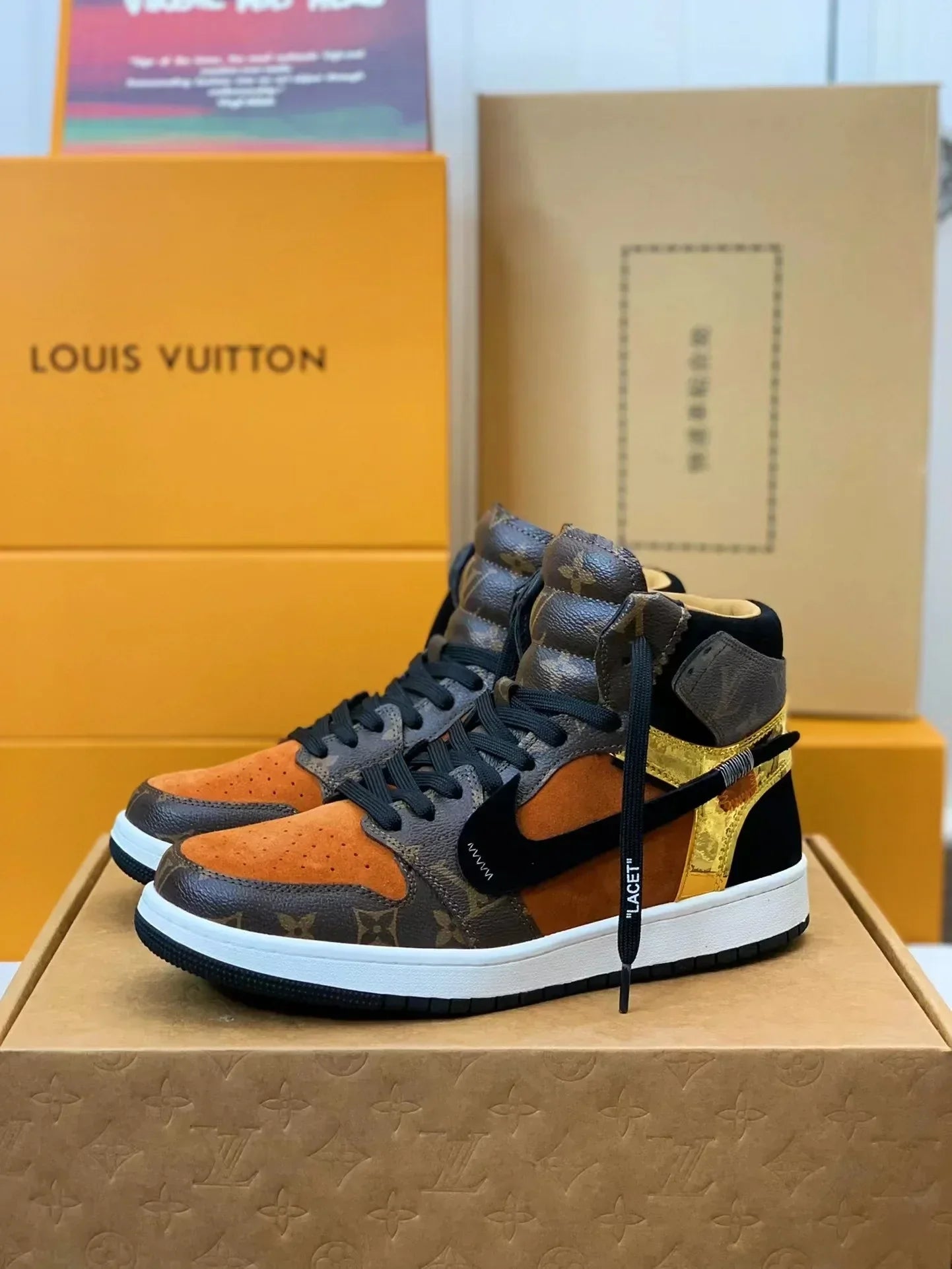 Nike Air Jordan 1 x LV – Luxury Earth‑Tone Monogram Edition