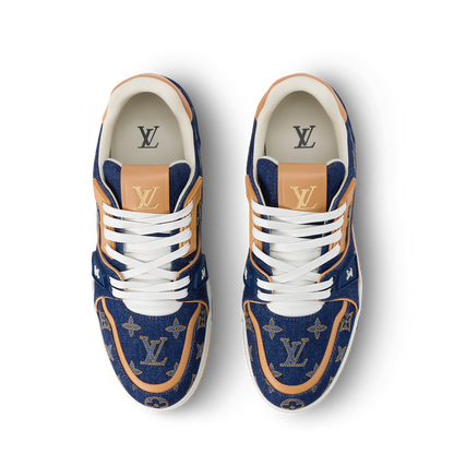 Louis Vuitton LV Trainer Sneaker Blue Denim & Calf Leather